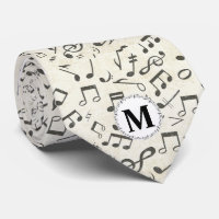 vintage black and white music note monogram