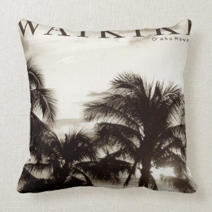 Vintage Black and white palm Cushion