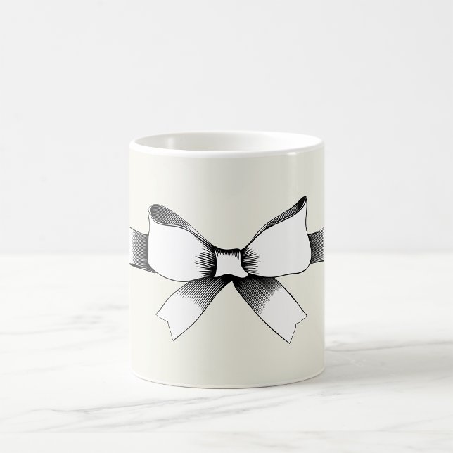 Vintage Black and White Ribbon Bow Coffee Mug (Creator Uploaded)