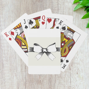 Vintage Black and White Ribbon Bow Playing Cards