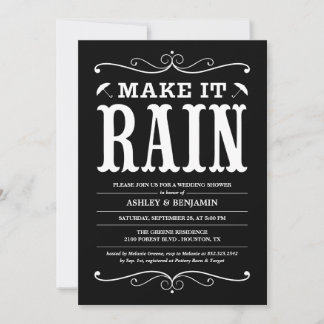 Vintage Black and White Wedding Shower Invitations