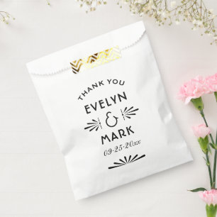 Vintage Black Art Deco Thank You Wedding Favour Bags