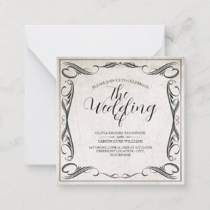 Vintage Black Art Deco Wedding Announcement