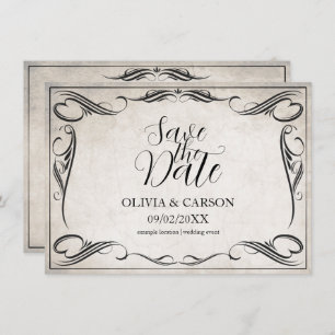 Vintage Black Art Deco Wedding Save the Date