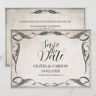 Vintage Black Art Deco Wedding Save the Date