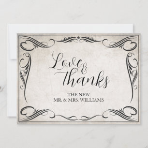 Vintage Black Art Deco Wedding ThankYou