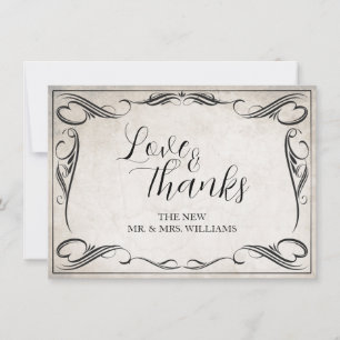 Vintage Black Art Deco Wedding ThankYou