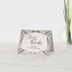 Vintage Black Art Deco Wedding ThankYou Card