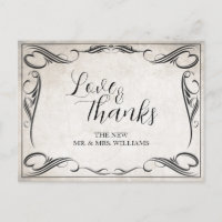 Vintage Black Art Deco Wedding ThankYou