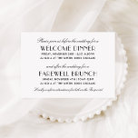 Vintage Black Art Deco Wedding Weekend Events Enclosure Card<br><div class="desc">Vintage style card invites guests to a Welcome Dinner before the wedding and a Farewell Brunch the morning after the wedding. This enclosure card for out of town guests features elegant and glamourous art deco style fonts, a classic black and white colour scheme, and text that can be personalised for...</div>
