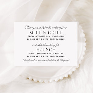 Vintage Black Art Deco Wedding Welcome and Brunch Enclosure Card
