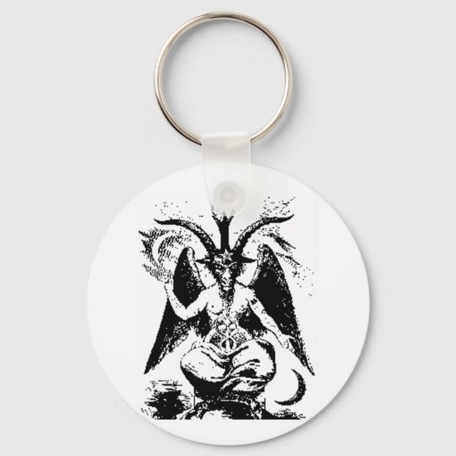 Vintage Black Baphomet Key Ring (Front)