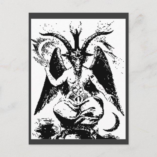 Vintage Black Baphomet Postcard (Front)