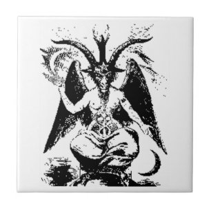 Vintage Black Baphomet Tile
