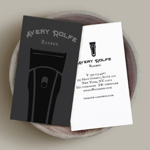 Vintage Black Barber Electric Hair Clippers Business Card