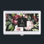 VINTAGE BLACK BLUSH PINK BURGUNDY PROTEA FLORAL BUSINESS CARD HOLDER<br><div class="desc">If you need any further customisation please feel free to message me on yellowfebstudio@gmail.com</div>
