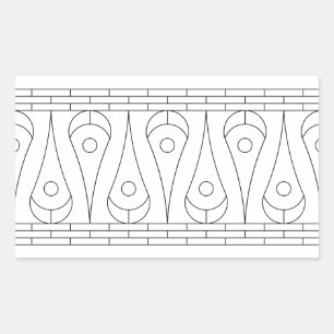 Vintage Black Border Graphic. Rectangular Sticker