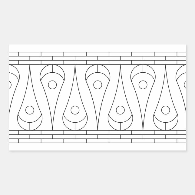 Vintage Black Border Graphic. Rectangular Sticker (Front)