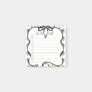 Vintage Black Bow Checklist Sticky Note Pad