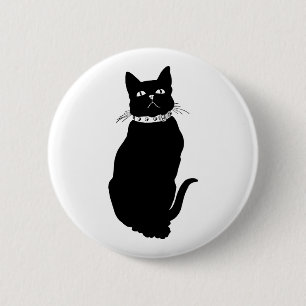 Vintage Black Cat 6 Cm Round Badge