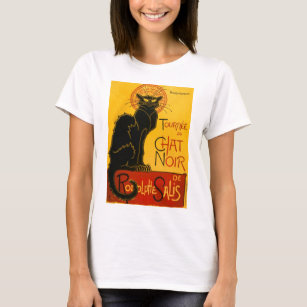 Vintage Black Cat Art Nouveau Chat Noir Steinlen T-Shirt