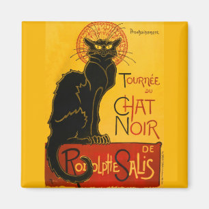 Vintage Black Cat Art Nouveau Paris Cute Chat Noir Magnet