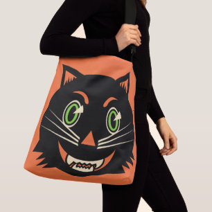 Vintage Black Cat Crossbody Bag