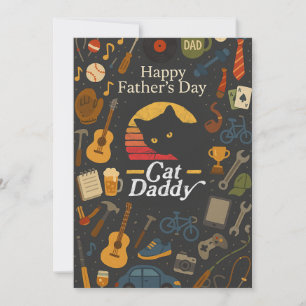 Vintage Black Cat Daddy Gift Fathers Day Cards