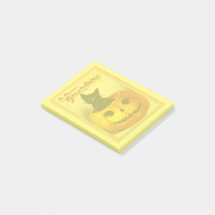 Vintage Black Cat Halloween Post-it Notes