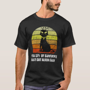 vintage black cat I m a spy of sunshine  cat pun T-Shirt