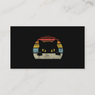 Vintage Black Cat Lover, Retro Style Black Cats Business Card