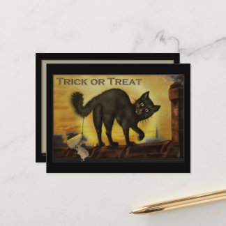 Vintage Black Cat Postcard