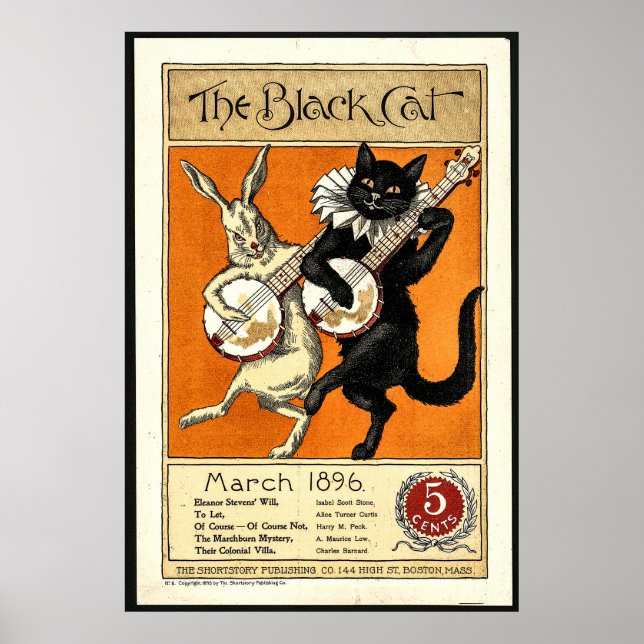 Vintage Black Cat Poster (Front)