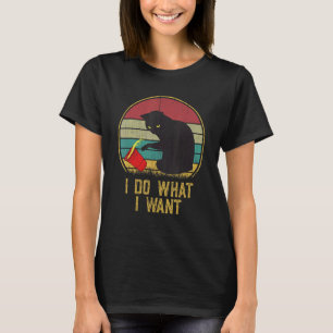 Vintage Black Cat Red Cup Do What I Want My Cat T-Shirt