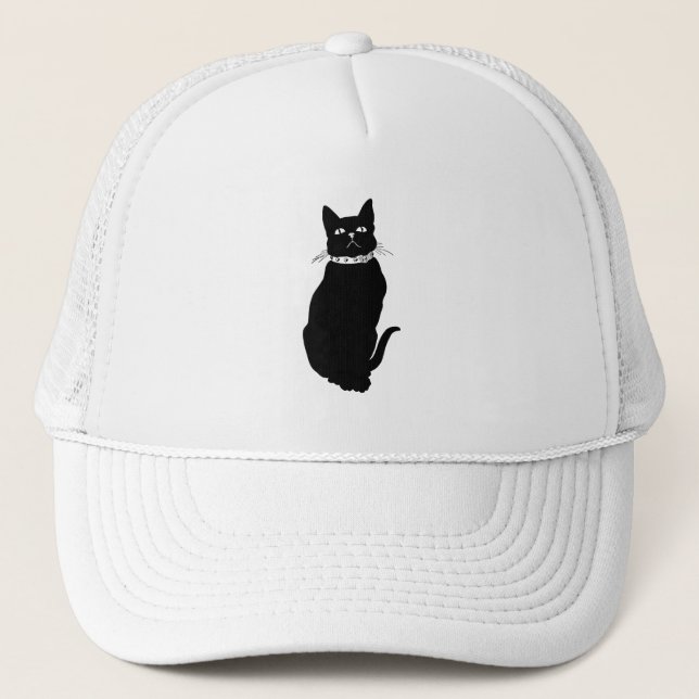 Vintage Black Cat Trucker Hat (Front)