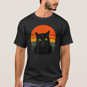 Vintage Black Cat Yellow Eyes T-Shirt