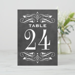 Vintage Black Chalkboard Flourish Wedding Invitation