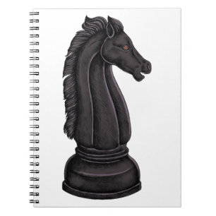 Vintage black chess piece notebook