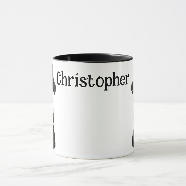 Vintage black chess piece (PERSONALIZE) Mug (Center)