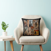 Vintage Black Crow Flower Collage Cushion (Chair)