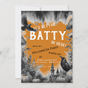 Vintage Black Crow Hallowe'en Party   Invitation