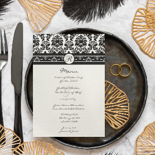 Vintage Black Damask Borders Menu