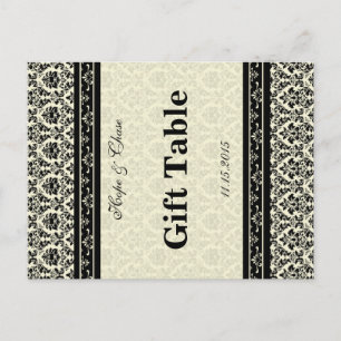 Vintage Black Damask Borders Postcard