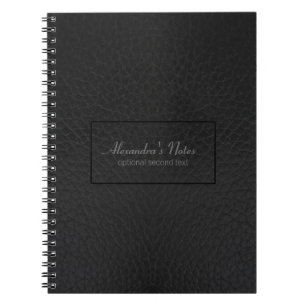 Vintage Black faux leather texture Notebook