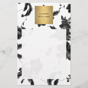 Vintage Black Floral Pattern Blank Flyer