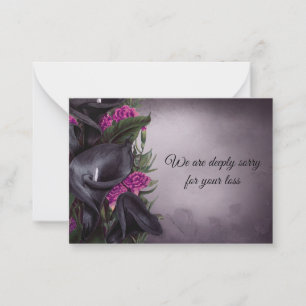 Vintage Black Flower Sympathy Cards