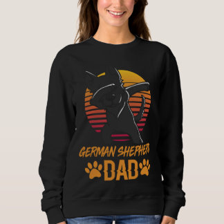 Vintage Black German Shepherd Dad Fathers Day For Sweatshirt