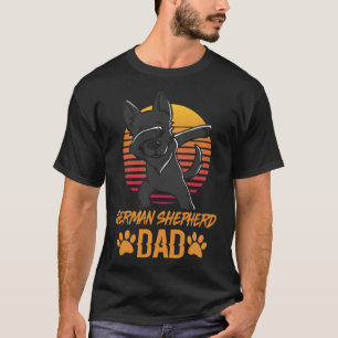 Vintage Black German Shepherd Dad Fathers Day For  T-Shirt