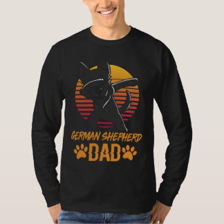 Vintage Black German Shepherd Dad Fathers Day For T-Shirt