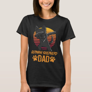Vintage Black German Shepherd Dad Fathers Day For  T-Shirt
